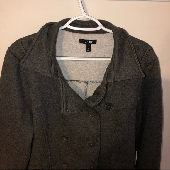 Torrid Gray Fleece Button-Up Peacoat Jacket 2X (18-20) - Picture 11 of 13